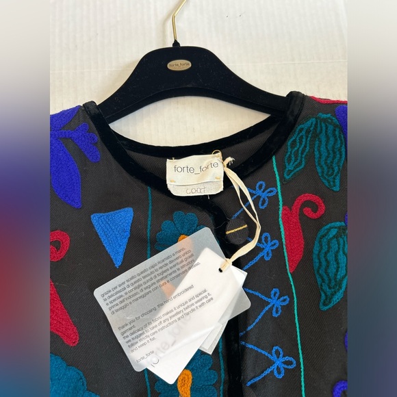 Forte Forte Embroidered Jaguar de Lua Wool Muslin Jacket Size Medium NWT Multi - Picture 8 of 10